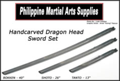 Hand Carved Dragon Sword Set